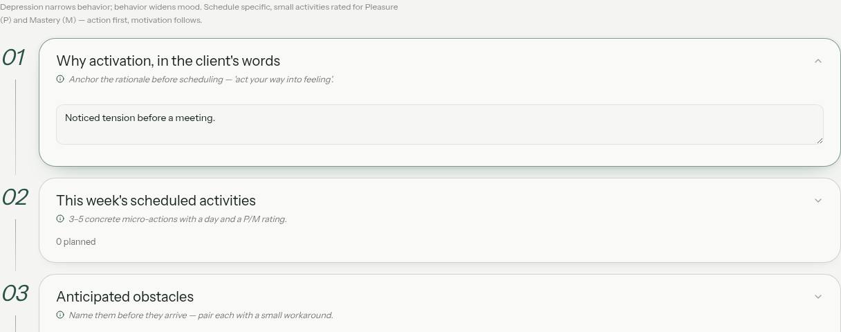 Behavioral Activation Planner illustrative preview